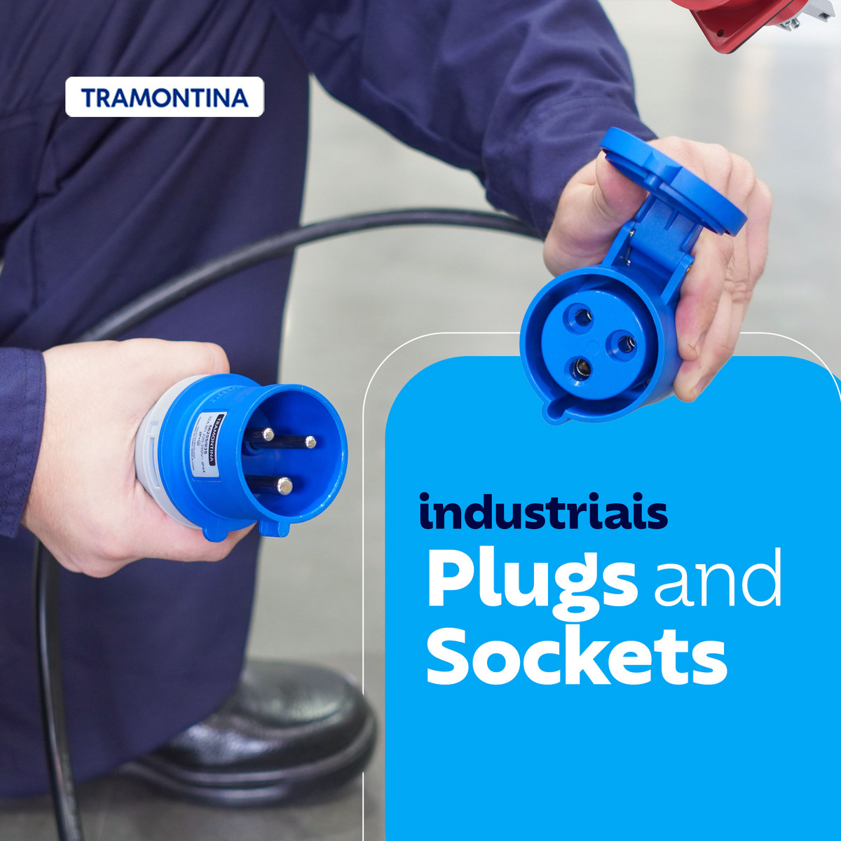 Tramontina industrial male plug 2P+T 16 A 220-250 VAC 6h