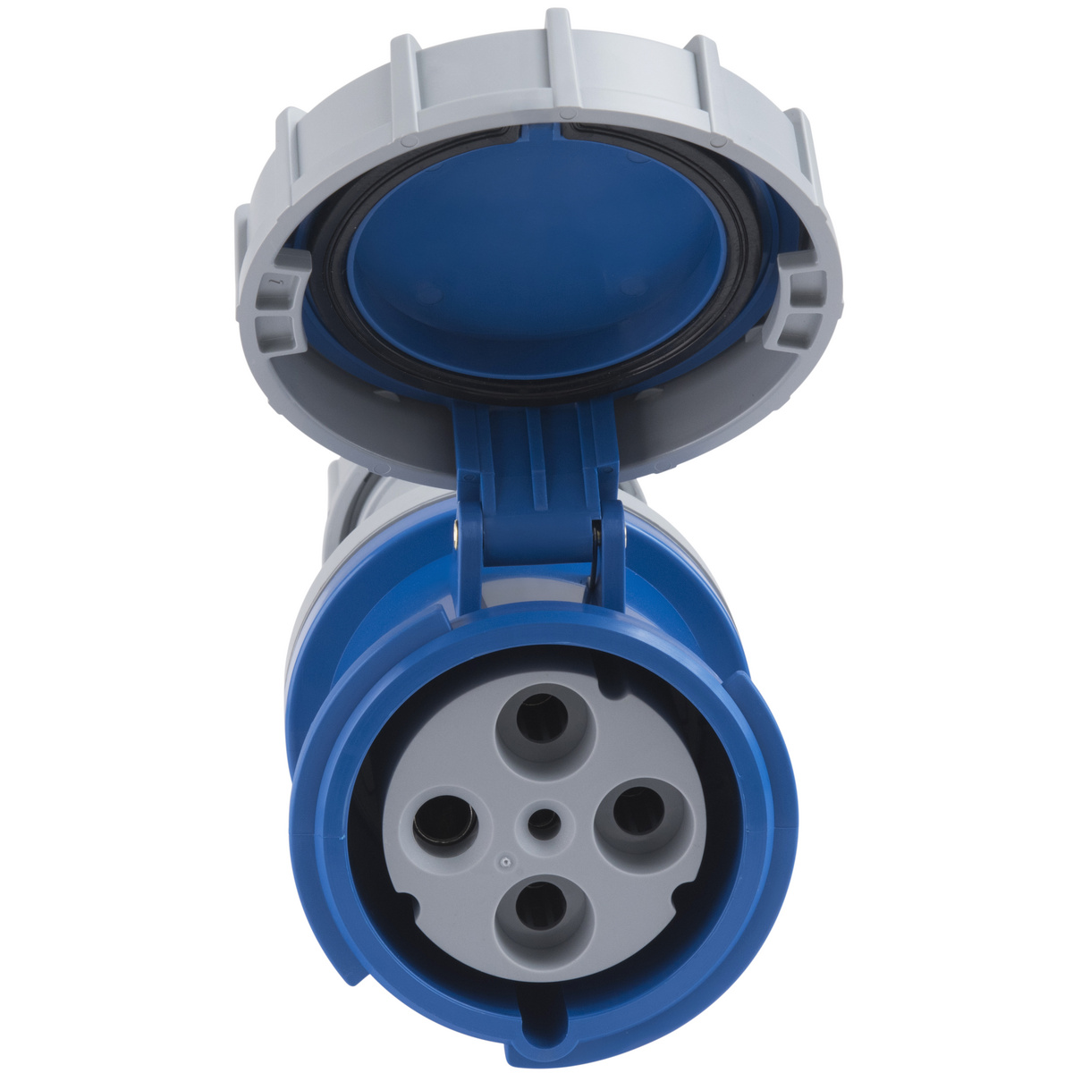 Tomada de Acoplamento Industrial 3P+T Tramontina 125 A 220-250 V 9 H IP67 Cor Azul - SKU 56255146 - 4 image number 3