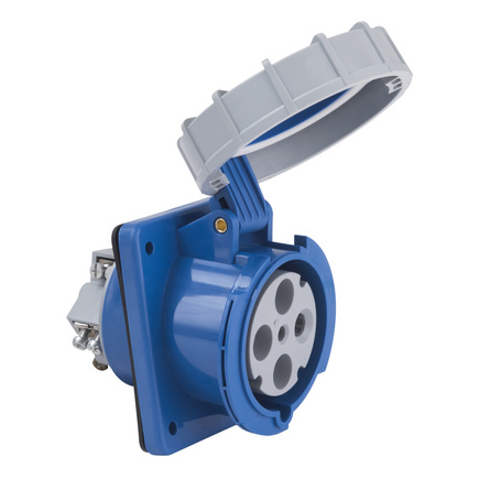 Tomada de Embutir Tramontina 3P+T 63 A 220-250 V 09h IP67 Cor Azul - SKU 56255229 - 1