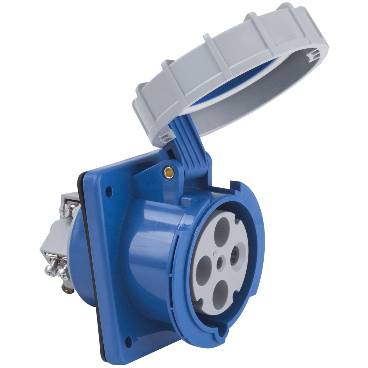 Tomada de Embutir Tramontina 3P+T 63 A 220-250 V 09h IP67 Cor Azul - SKU 56255229 - 1 image number 0