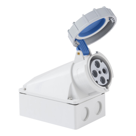 Tomada de Sobrepor Tramontina 3P+T 63 A 220-250 V 09h IP67 Cor Azul - SKU 56255329 - 1