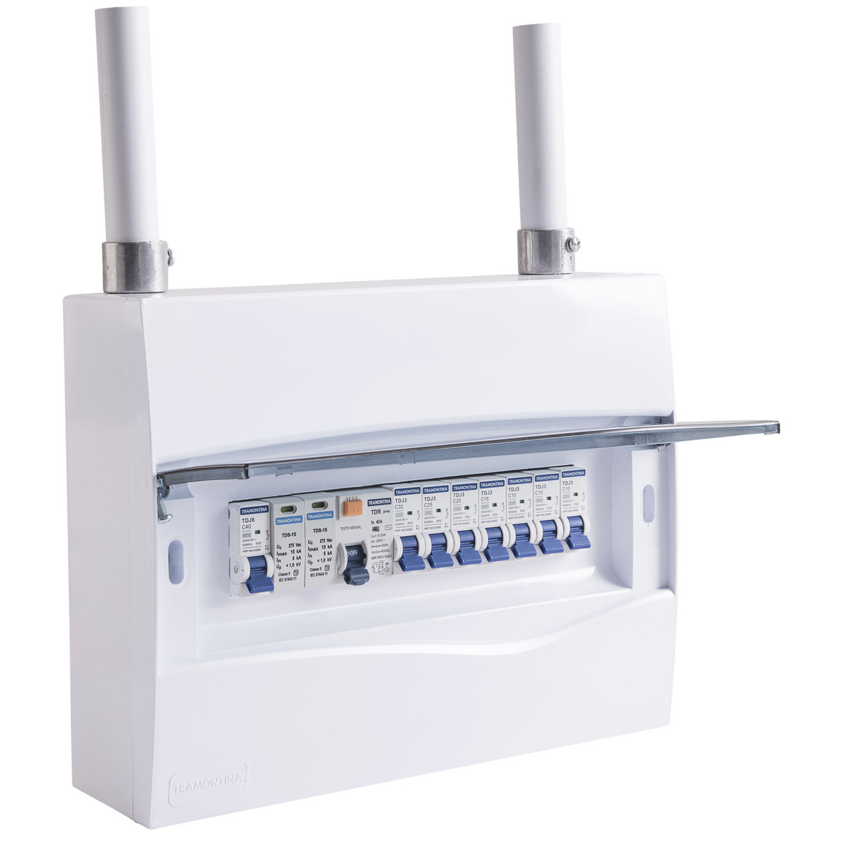 Quadro de Distribui&ccedil;&atilde;o de Sobrepor 9 DIN ou 6 NEMA Tramontina com Porta Branca - SKU 56300072 - 2 image number 1