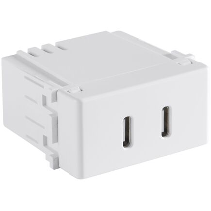 Módulo 2 Tomadas USB-C 2 A Bivolt Tramontina  Branco - SKU 57115020