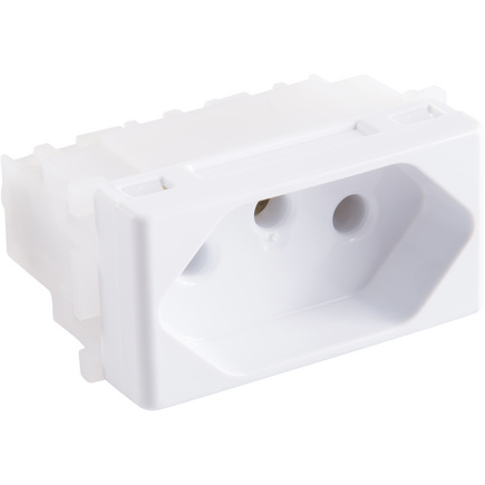M&oacute;dulo Tomada 2P+T Tramontina 10 A 250 V Branco Cor Branco - SKU 57115030