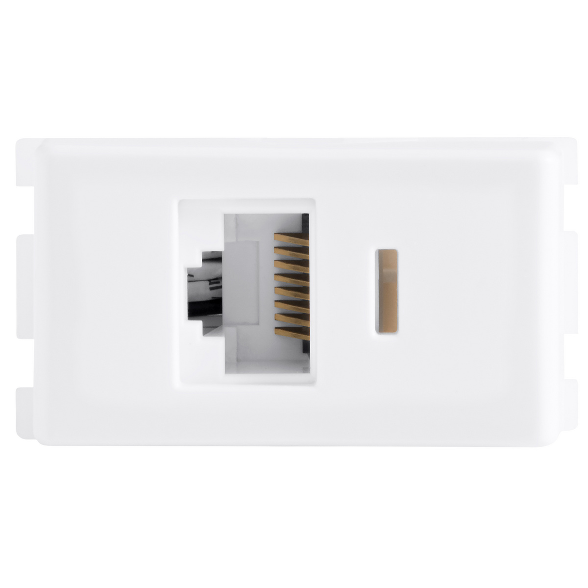 M&oacute;dulo Tomada para Transmiss&atilde;o de Dados Tramontina RJ 45 Cat 6 Branco Cor Branco - SKU 57115056 - 2 image number 1