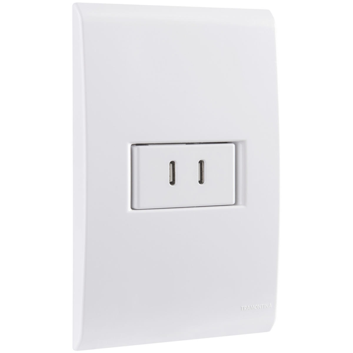 Conjunto 1 Posto com 2 Tomadas USB-C 2 A Tramontina Bivolt Branco Cor Grafite - SKU 57170030 - 2 image number 1