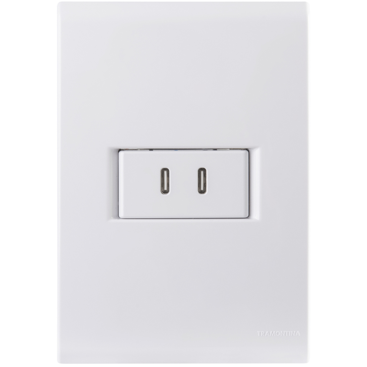 Conjunto 1 Posto com 2 Tomadas USB-C 2 A Tramontina Bivolt Branco Cor Grafite - SKU 57170030 - 1 image number 0