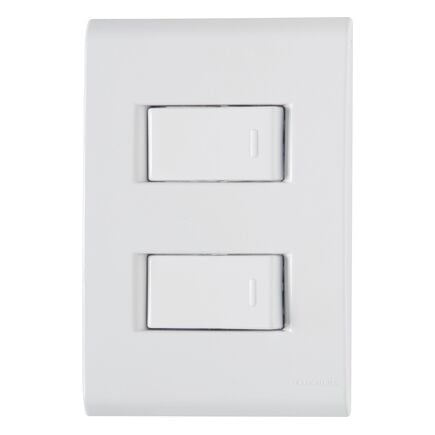 Conjunto 4x2 com 2 Interruptores Simples Tramontina Liz 10 A 250 V Branco