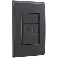 Conjunto 1 Posto com 2 Tomadas USB-C 2 A Tramontina Bivolt Grafite Cor Grafite - SKU 57173030 - 2 image number 1