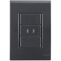 Conjunto 1 Posto com 2 Tomadas USB-C 2 A Tramontina Bivolt Grafite Cor Grafite - SKU 57173030 - 1 image number 0