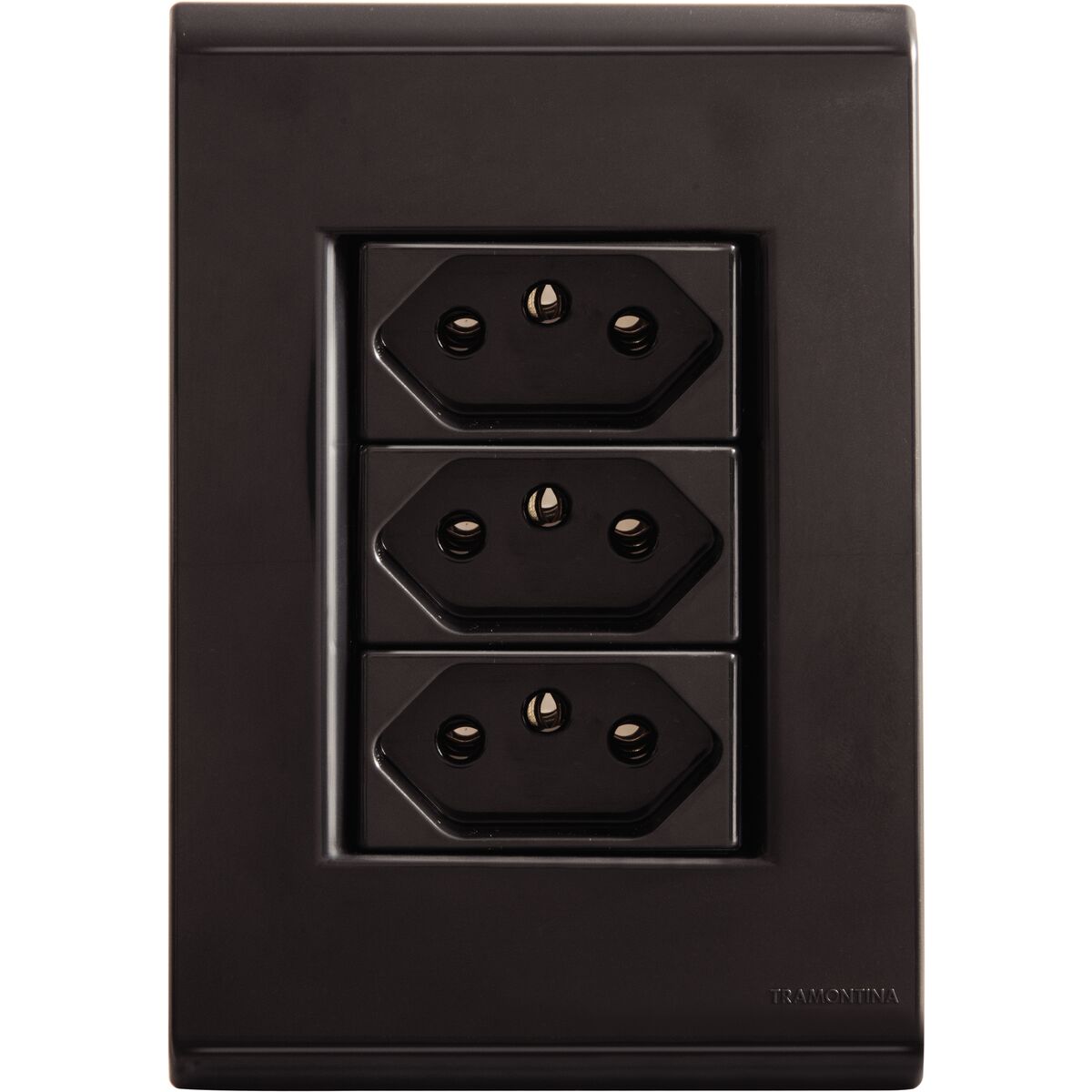 
Tramontina Liz Graphite-Colored 4x2 Set with 3 2P+E Outlets, 10 A, 250 V
