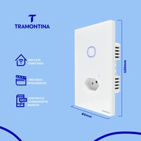 Interruptor Onne Smart Tramontina Branco com 1 Tecla e 1 Tomada 2P+T 10 A 250 V Cor Branco - SKU 57199004 - 6 image number 5