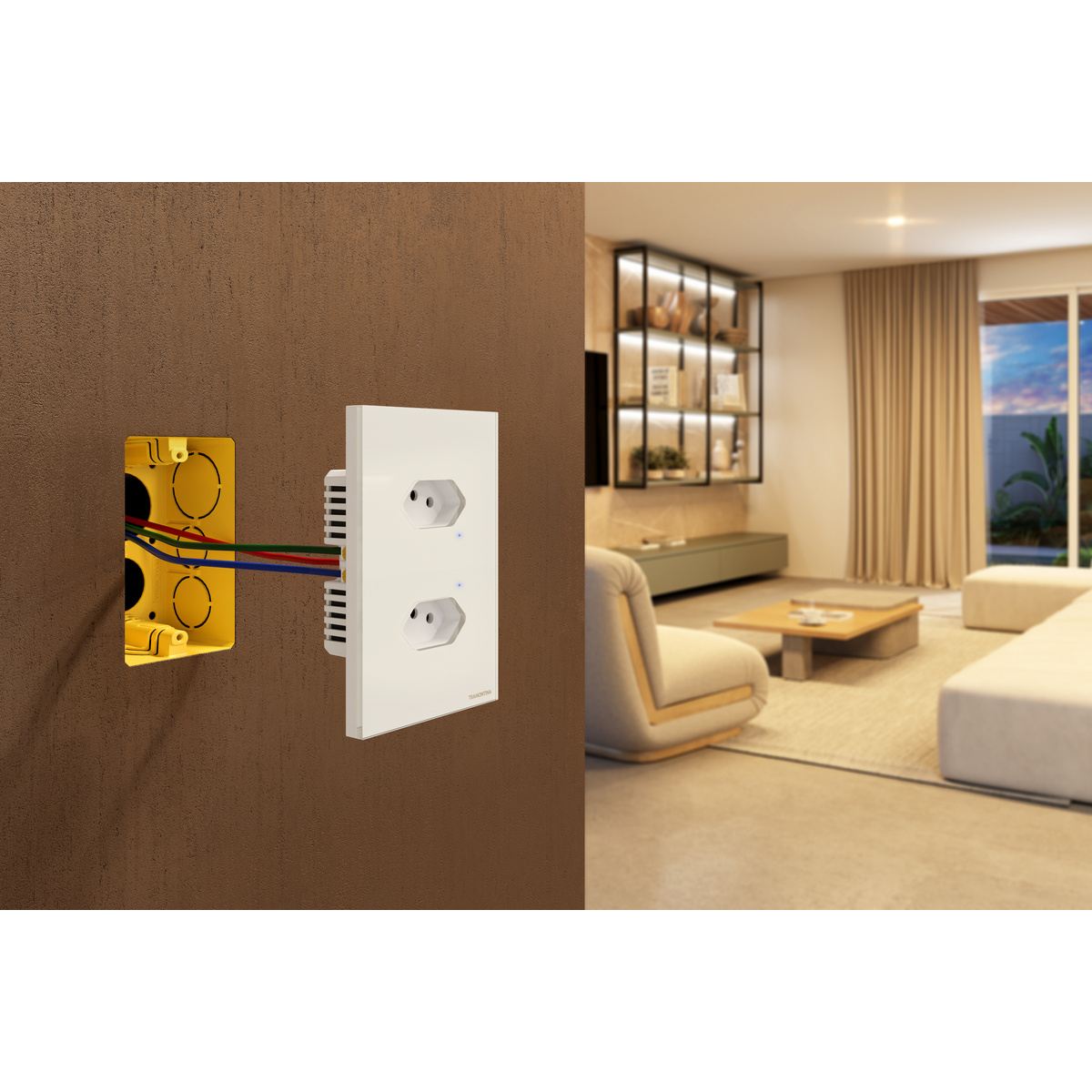 Tomada Onne Touch Smart Tramontina Branco com 2 Tomadas 2P+T 10 A 250 V Cor Branco - SKU 57199007 - 11 image number 10