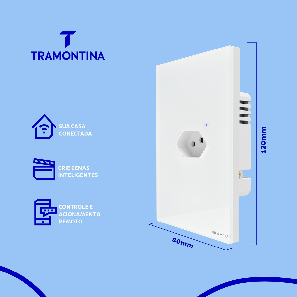 Tomada Onne Smart 2P+T Tramontina 10 A 250 V Branca Cor Branco - SKU 57199012 - 10 image number 9