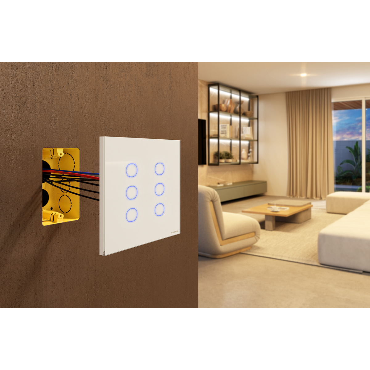 Interruptor Onne Touch Smart 4x4 Tramontina Branco com 6 Teclas Cor Branco - SKU 57199201 - 9 image number 8