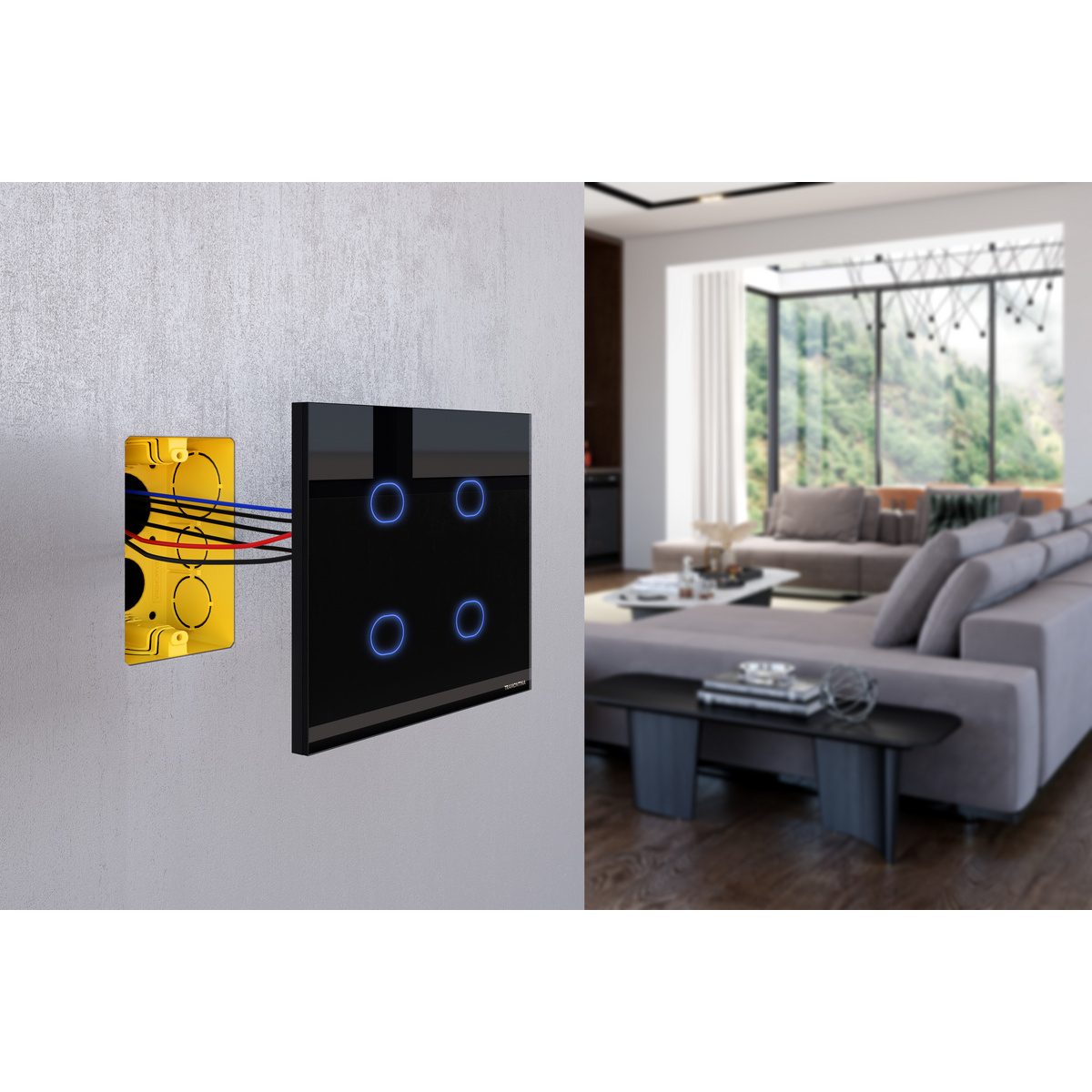 Interruptor Onne Touch Smart 4x4 Tramontina Preto com 4 Teclas Cor Preto - SKU 57199250 - 11 image number 10