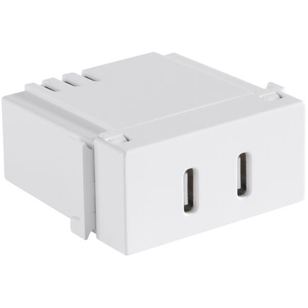 Módulo 2 Tomadas USB-C 2 A Bivolt Tramontina  Branco - SKU 57217020
