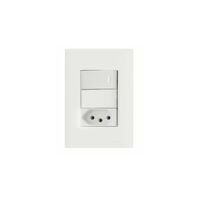 Tramontina Giz white 4x2 set with 1 one-way switch, 10A and 250 V and 1 2P+T outlet, 10 A and 250 V
