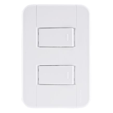Conjunto 4x2 com 2 Interruptores Simples 10 A 250 V Tramontina Tablet Branco