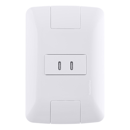 Conjunto 1 Posto com 2 Tomadas USB-C 2 A Bivolt Tramontina Branco Cor Branco - SKU 57241030