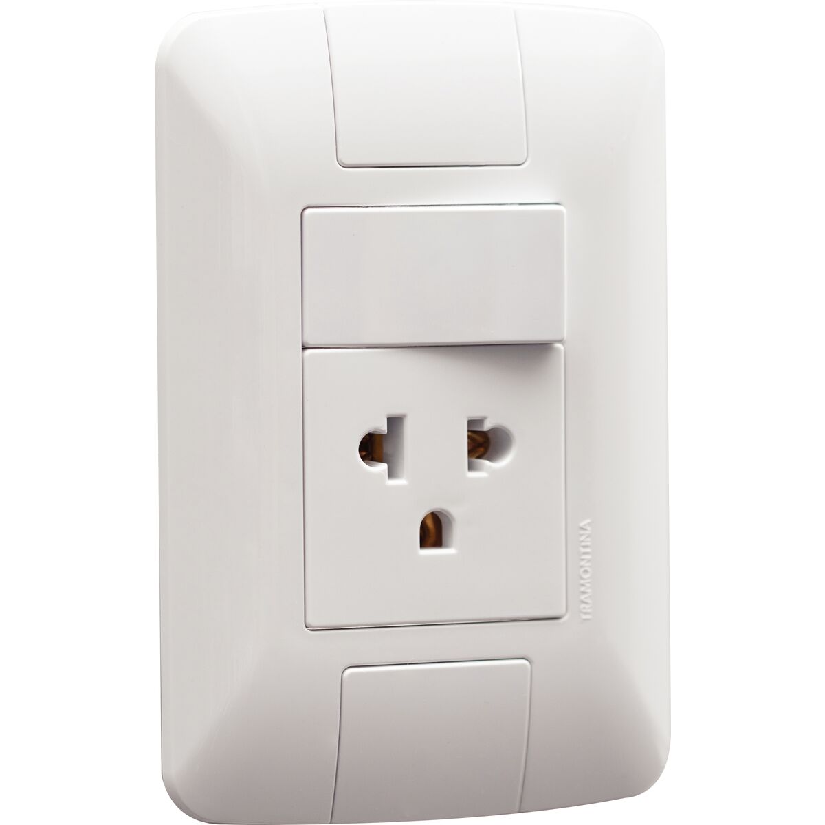 Conjunto 4x2 com 1 Interruptor Simples 10 A 250 V e 1 Tomada 2P+T 15 A - 16 A 250 V Tramontina Aria Branco Cor Branco - SKU 57241047 - 2 image number 1