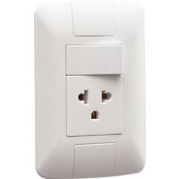 Conjunto 4x2 com 1 Interruptor Simples 10 A 250 V e 1 Tomada 2P+T 15 A - 16 A 250 V Tramontina Aria Branco Cor Branco - SKU 57241047 - 2 image number 1