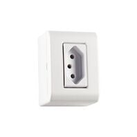 Tramontina LizFlex white surface mount electrical box with 1 2P+T outlet 10 A 250 V