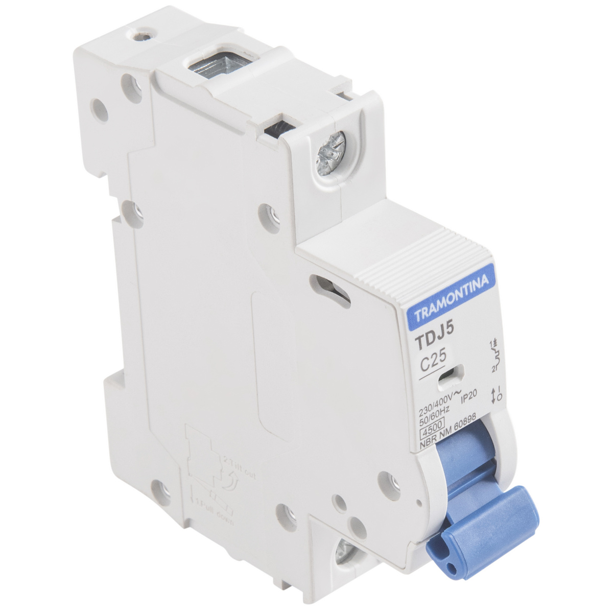 Minidisjuntor TDJ5-1C25 1 P 25 A 4,5 kA curva C Tramontina - SKU 58011125 - 6 image number 5