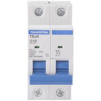 Minidisjuntor TDJ5-2C10 2 P 10 A 4,5 kA curva C Tramontina - SKU 58012122 - 3 image number 2