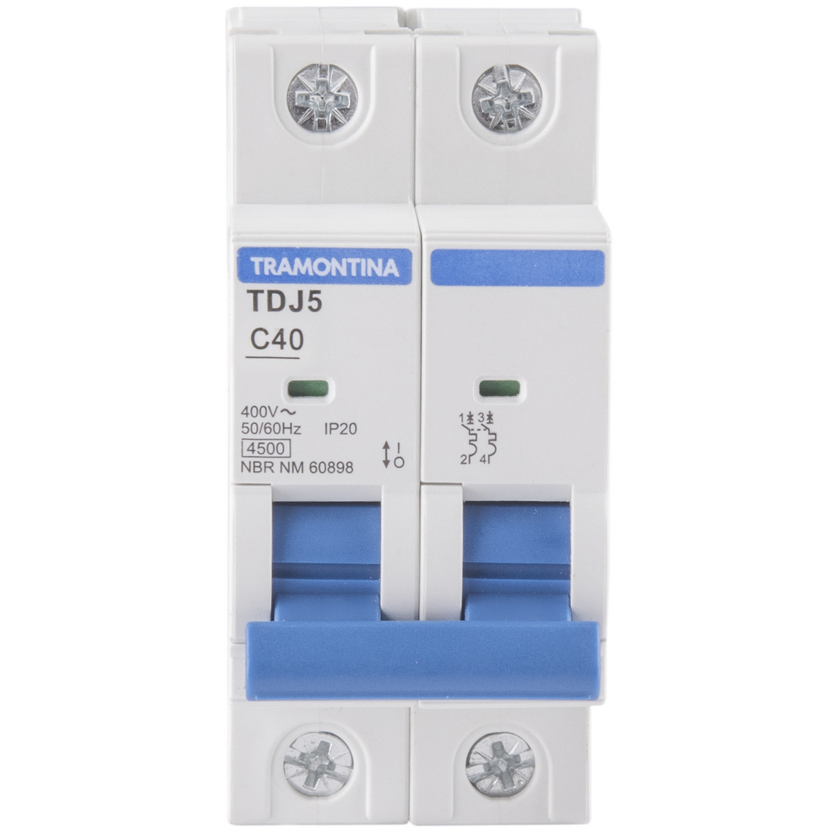 Minidisjuntor TDJ5-2C40 2 P 40 A 4,5 kA curva C Tramontina - SKU 58012127 - 3 image number 2