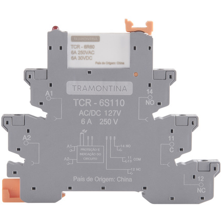 Relé de Interface Tramontina com Base Parafuso 127V AC/DC 6A