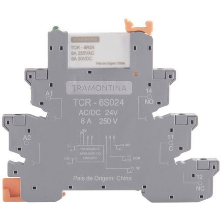 Relé de Interface Tramontina com Base Parafuso 24V AC/DC 6A