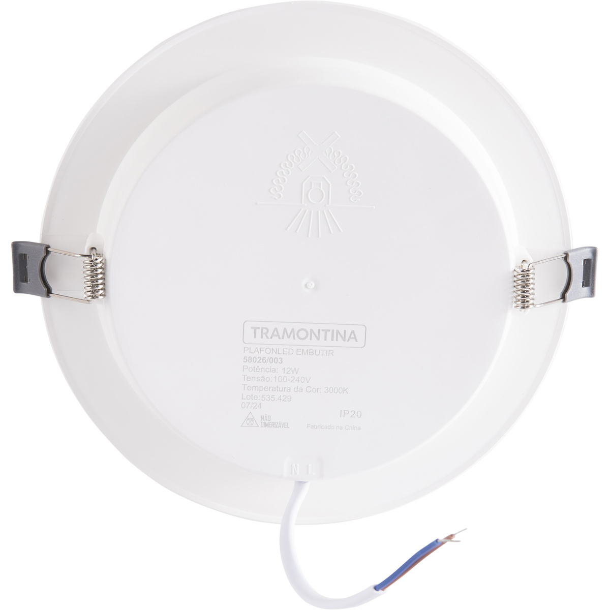 Plafon LED Tramontina Redondo de Embutir Slim 1000 lm 12 W Bivolt 3000 K Luz Amarela - SKU 58026003 - 8 image number 7