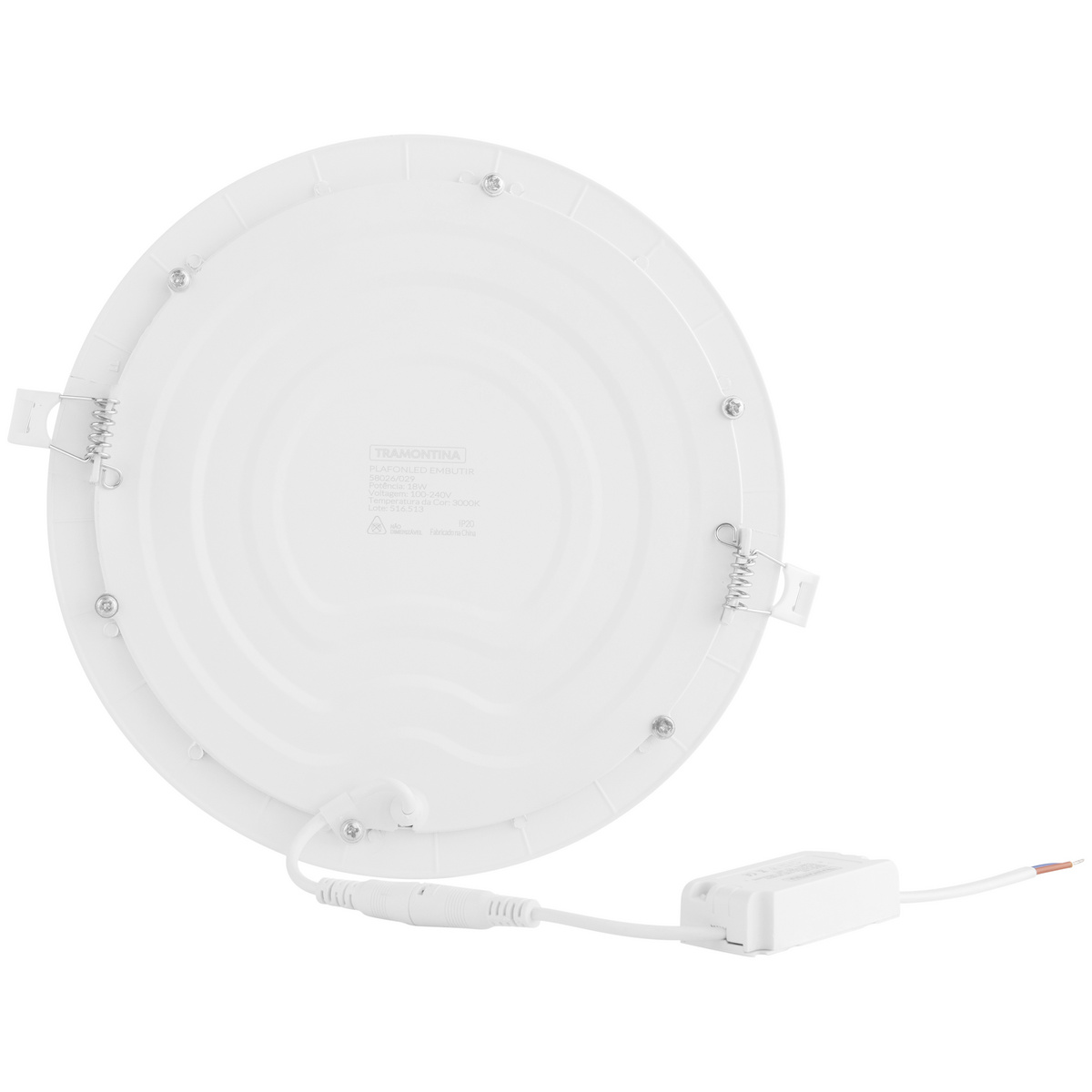 Plafon Fita LED Tramontina Redondo de Embutir Branco 18 W 4000 K 1250 lm Luz Neutra - SKU 58026040 - 8 image number 7