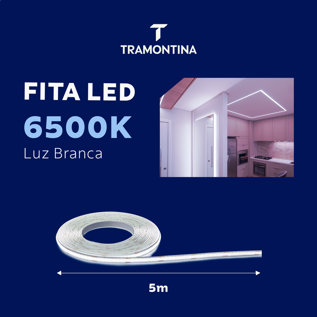 Fita LED COB Tramontina 10 W 12 V 3000 K Luz Amarela 5 m - SKU 58027960 - 8 image number 7