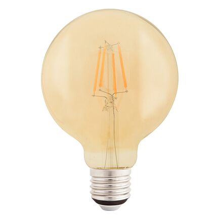 Lâmpada LED de Filamento Tramontina G125 4 W 2200 K luz Amarela em Vidro Âmbar