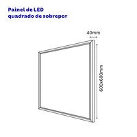 Painel Led Quadrado Sobrepor Tramontina 40W 5000K Luz Neutra - SKU 58030062 - 5 image number 4