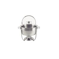 Tramontina round stainless steel chafing dish with lid holder and burner, 7 L