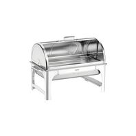 Tramontina rectangular stainless steel chafing dish with roll-top lid and GN 1/1, pan, 9 L