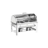 Tramontina rectangular stainless steel chafing dish with roll-top lid, burner and GN 1/2 pan, 8.4 L