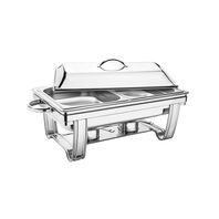 Tramontina rectangular stainless steel chafing dish with removable lid, burner and GN 1/2 pan, 8.4 L