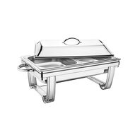 Tramontina rectangular stainless steel chafing dish with removable lid and GN 1/2 pan, 8.4 L