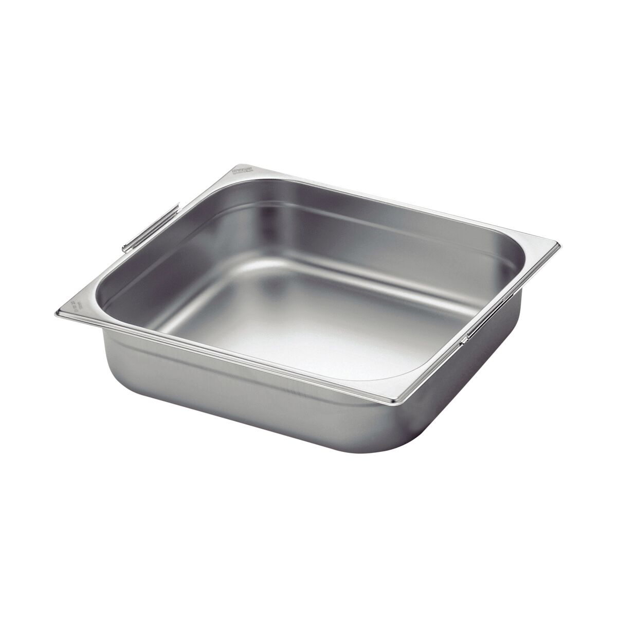 Tramontina GN 2/3 stainless steel food pan with retractable handles, 65 mm deep - Steel 304