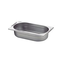 Tramontina GN 1/4 stainless steel food pan with retractable handles, 65 mm deep - Steel 304