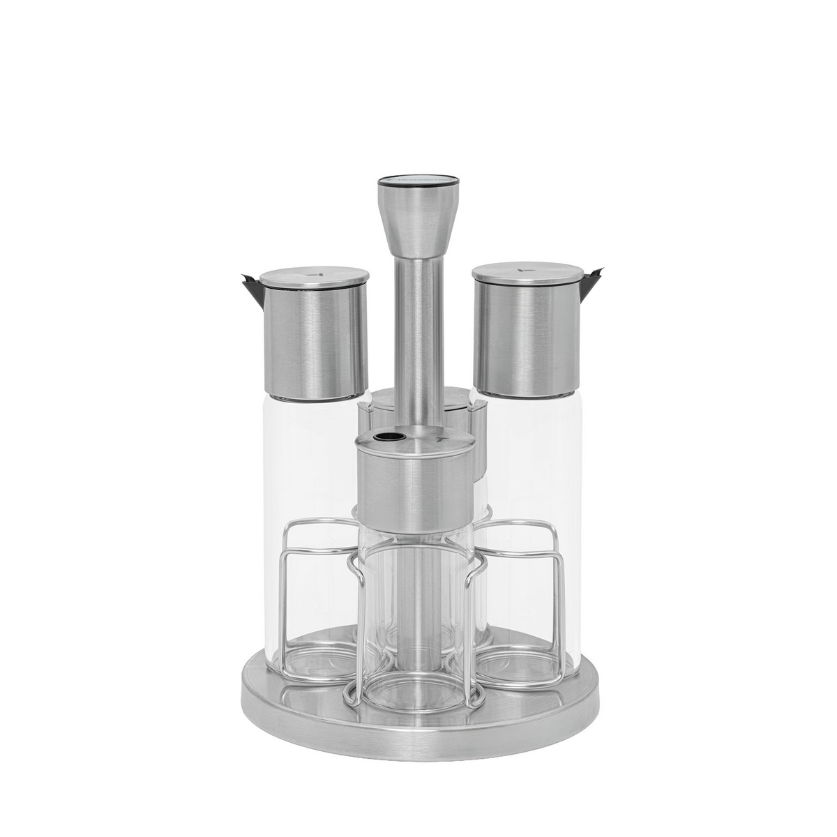 Galheteiro com base girat&oacute;ria Tramontina Realce em Vidro e A&ccedil;o Inox 4 Pe&ccedil;as Cor Inox - SKU 61119210 - 1 image number 0