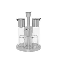 Galheteiro com base girat&oacute;ria Tramontina Realce em Vidro e A&ccedil;o Inox 4 Pe&ccedil;as Cor Inox - SKU 61119210 - 1 image number 0