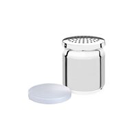 Tramontina utility stainless steel grated cheese container with plastic lid