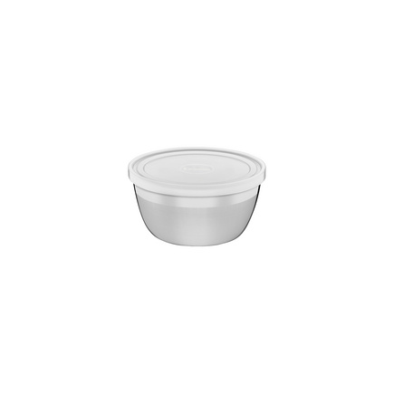 Pote Redondo Tramontina Freezinox em A&ccedil;o Inox com Tampa Pl&aacute;stica 9 cm 0,3 L Cor Branco - SKU 61222090