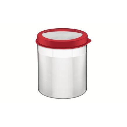 Pote Tramontina Cucina em Aço Inox com Tampa Plástica Vermelha e Visor 18,5 cm 5,2 L