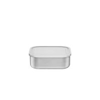 Tramontina Freezinox stainless steel square food container with plastic lid, 16 cm and 1.2 L